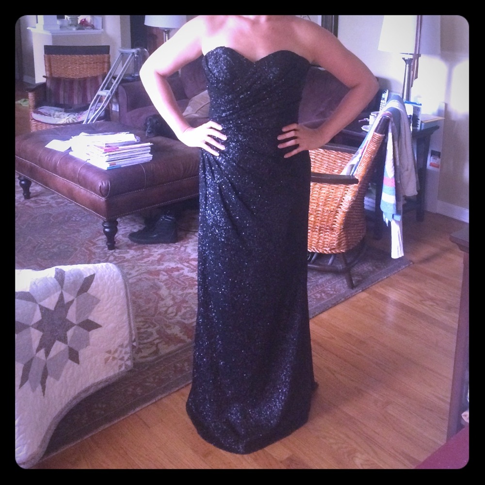Sorella vita black sequin gown
